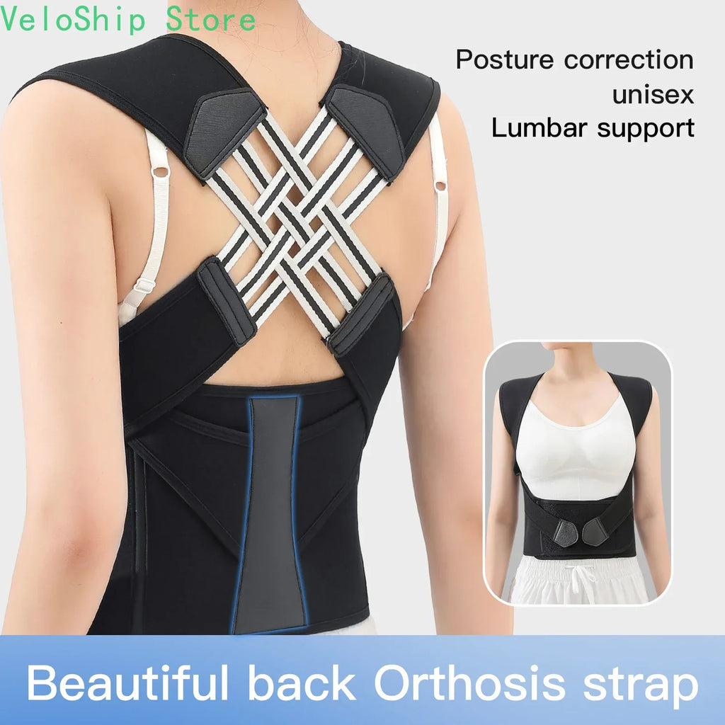 Adjustable Full Back Posture Corrector Back Brace Shoulder Straightener For Men Women Upper Lower Back Pain Relief Support Strap