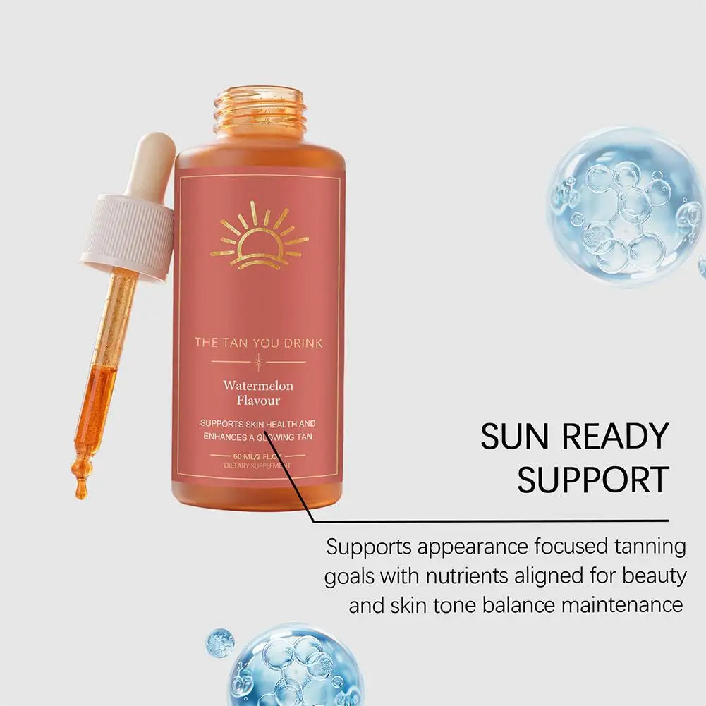 Sunleess Tanning Oral Liquid Sun Free Glow Patches Self Tanning with Beta Carotene Tannning Drops Drinkable for Glowing Skin
