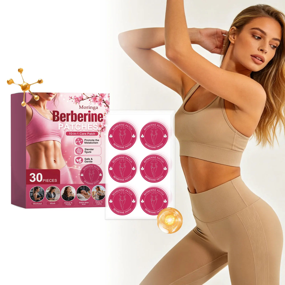 30/150pcs Berberine Patches light Management Assistance Energy SupportEasy To Use Body Loss Sticker