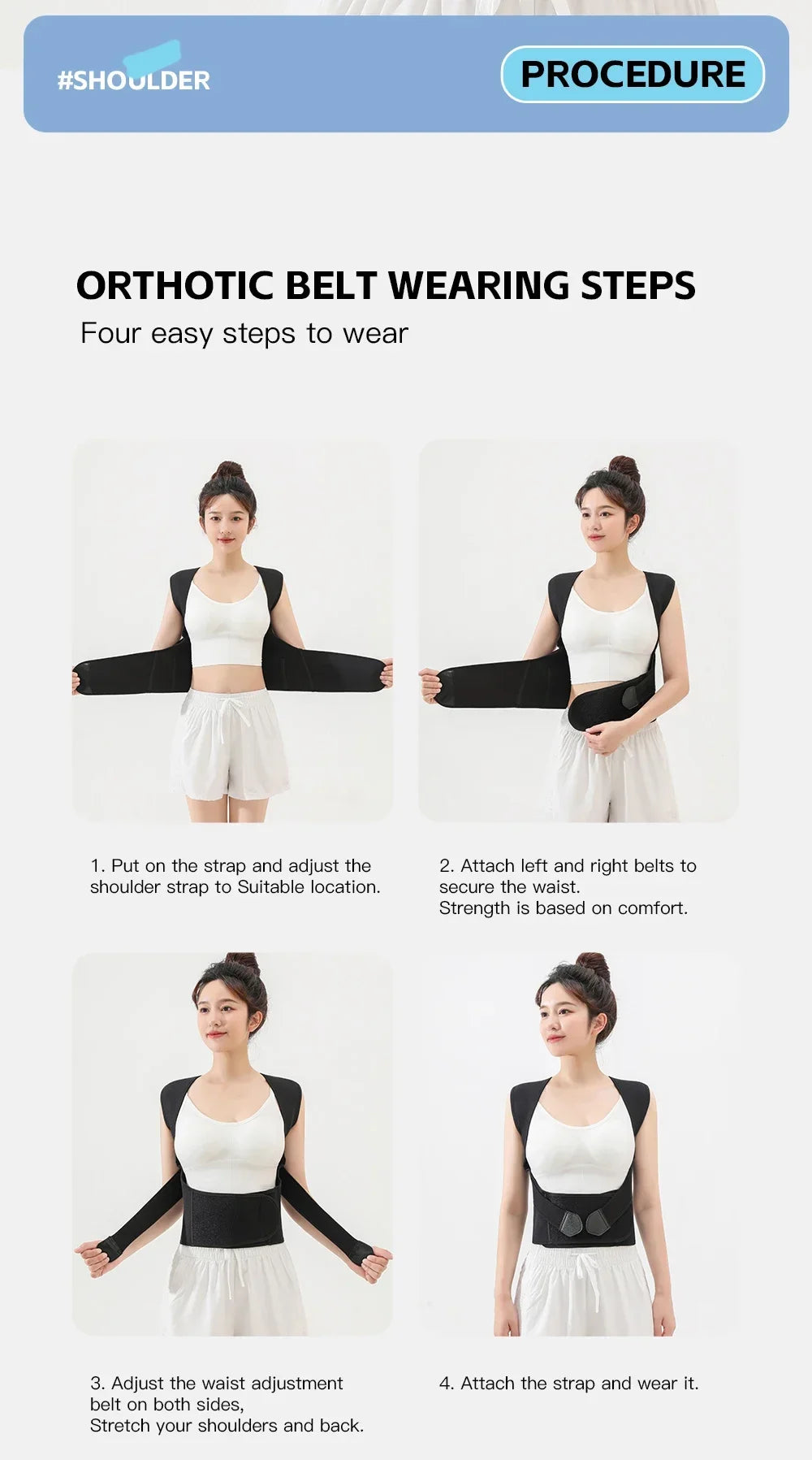 Adjustable Full Back Posture Corrector Back Brace Shoulder Straightener For Men Women Upper Lower Back Pain Relief Support Strap
