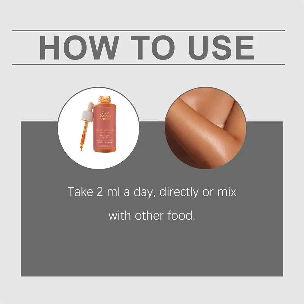 Sunleess Tanning Oral Liquid Sun Free Glow Patches Self Tanning with Beta Carotene Tannning Drops Drinkable for Glowing Skin