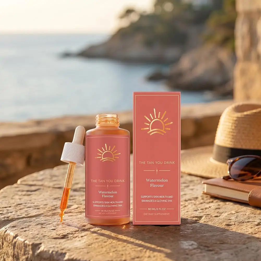 Sunleess Tanning Oral Liquid Sun Free Glow Patches Self Tanning with Beta Carotene Tannning Drops Drinkable for Glowing Skin