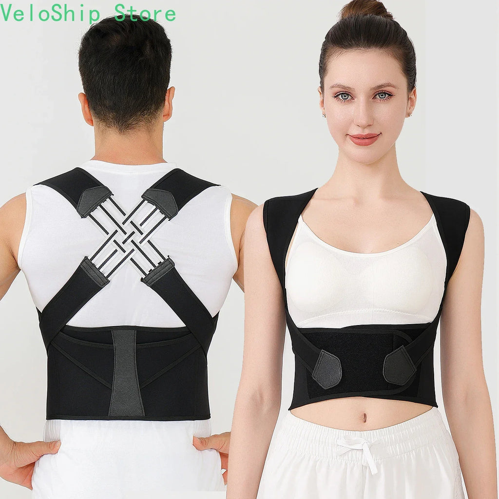 Adjustable Full Back Posture Corrector Back Brace Shoulder Straightener For Men Women Upper Lower Back Pain Relief Support Strap